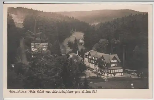 (65003) Foto AK Friedrichroda, Blick v. Schmücklefelsen z. Kühlen Tal, vor 1945