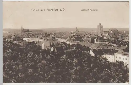 (64945) AK Gruß aus Frankfurt, Oder, Panorama 1910