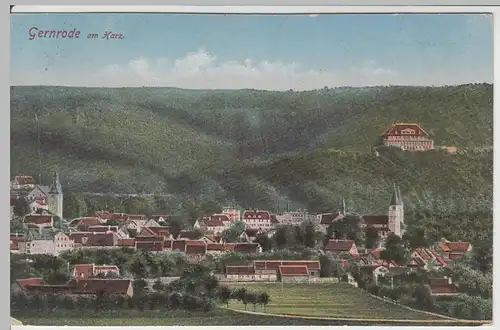 (64937) AK Gernrode am Harz, Panorama mit Stiftskirche St. Cyriakus 1916