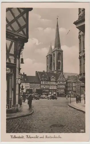 (64926) AK Halberstadt, Molzmarkt u. Martinikirche 1943