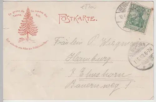 (64905) AK Wernigerode, Harz, Christianental, Forsthaus 1902