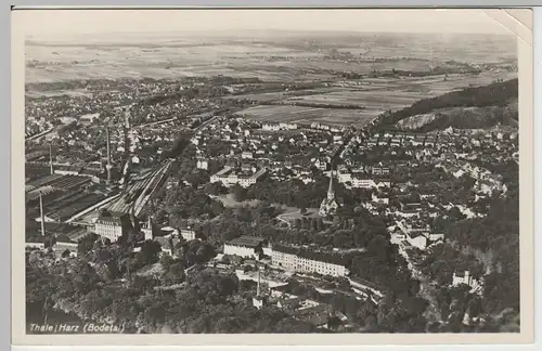 (64866) Foto AK Thale, Harz, Panorama mit Sankt-Petri-Kirche