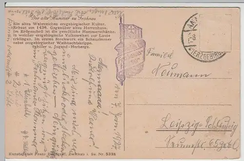 (64859) AK Frohnauer Hammer, Annaberg, Erzgeb., Inneres 1927