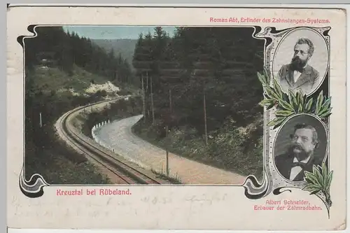(64831) AK Rübeland, Harz, Kreuztal, Erbauer Zahnradbahn 1911
