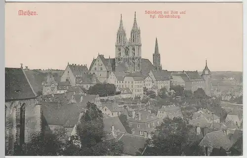 (64823) AK Meißen, Stadtansicht mit Albrechtsburg u. Dom, vor 1945