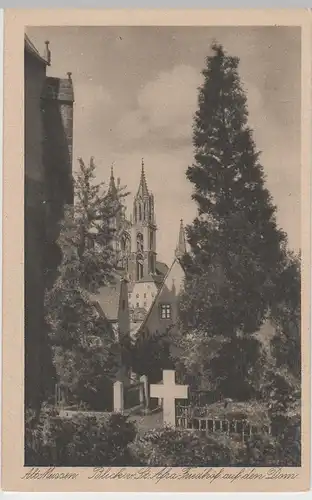 (64810) AK Alt-Meißen, Dom, Blick vom St. Afra Friedhof 1929