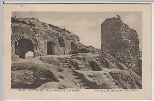 (64798) AK Blankenburg, Harz, Burg Regenstein, Oberburg, Kapelle 1929