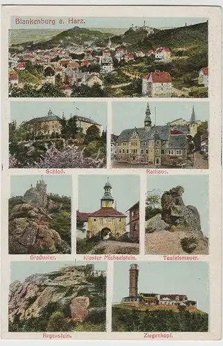 (64793) AK Blankenburg, Harz, Mehrbild, Kloster Michaelstein, vor 1945