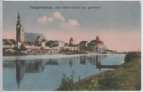 (64774) AK Tangermünde, Blick vom Hafendeich, St. Stephan, vor 1945