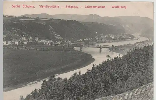 (64654) AK Sächs. Schweiz, Wendischfähre, Bad Schandau, vor 1945
