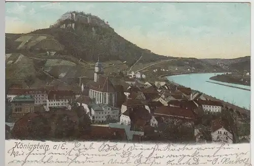 (64651) AK Sächs. Schweiz, Königstein, Stadt u. Festung  1905