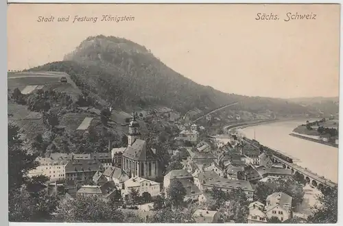 (64650) AK Sächs. Schweiz, Königstein, Stadt u. Festung 1911