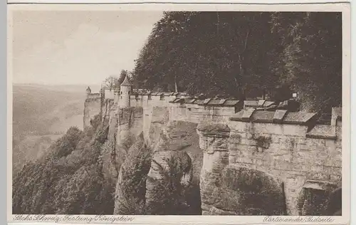 (64645) AK Sächs. Schweiz, Festung Königstein, Südseite, vor 1945