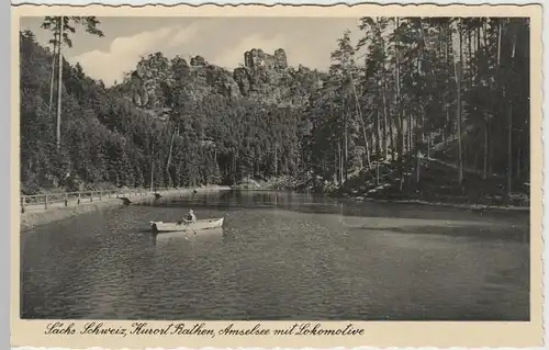 (64630) AK Sächs. Schweiz, Rathen, Amselsee, Lokomotive, vor 1945