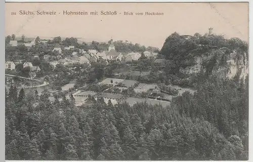 (64609) AK Sächs. Schweiz, Hohnstein mit Schloss, Hocksteinblick, v. 1945