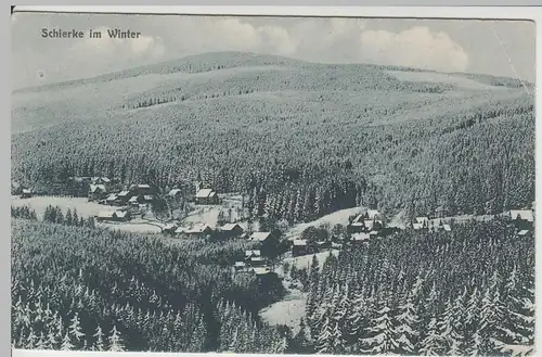 (64570) AK Schierke, Harz, Panorama im Winter, Feldpost 1917