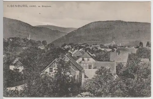 (64542) AK Ilsenburg, Harz, Blick Richtung Brocken, vor 1945