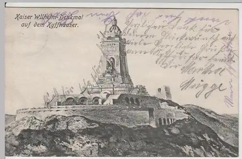 (64525) AK Steinthaleben, Kyffhäuserdenkmal, Soldatenkarte 1913