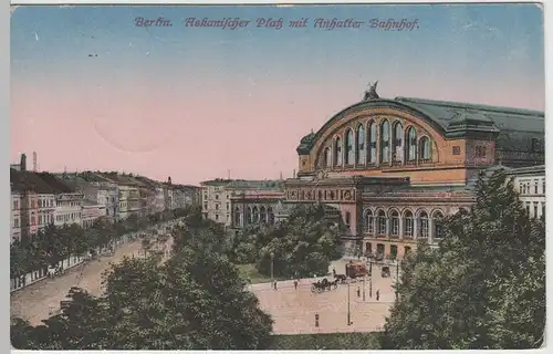 (64385) AK Berlin, Askanischer Platz m. Anhalter Bahnhof 1918