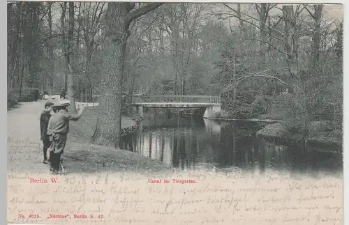 (64311) AK Berlin W., Canal im Tiergarten 1903