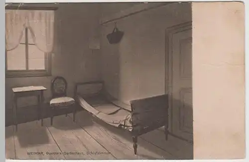 (64460) AK Weimar, Goethes Gartenhaus, Schlafzimmer, vor 1945