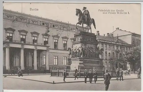 (64297) AK Berlin, Denkmal Friedrich d. Große u. Palais Wilhelm I. 1924