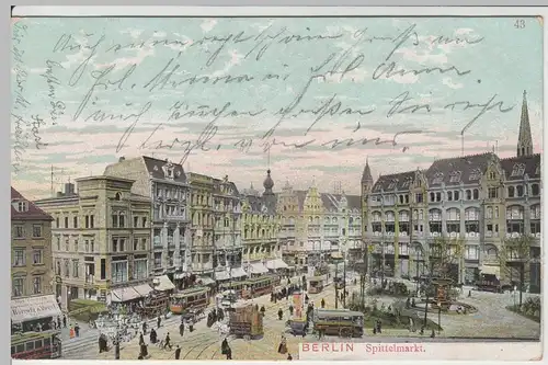 (64263) AK Berlin, Spittelmarkt 1907