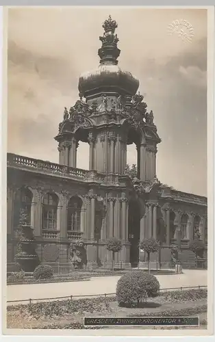 (64230) Foto AK Dresden, Zwinger, Kronentor, vor 1945