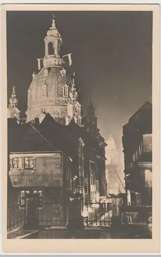 (64211) Foto AK Dresden, Frauenkirche, Rathausturm, Karte nach 1945