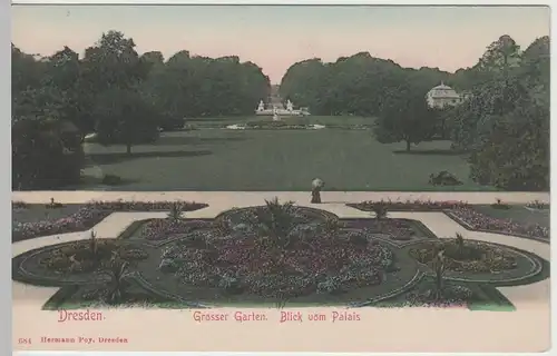 (64197) AK Dresden, Großer Garten, Blick vom Palais, bis um 1905