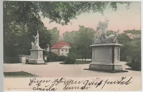 (64190) AK Dresden, Großer Garten, Kentaurengruppen 1904