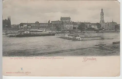 (64176) AK Dresden, Ital. Dörfchen, Oper, Fernheizwerk, bis um 1905