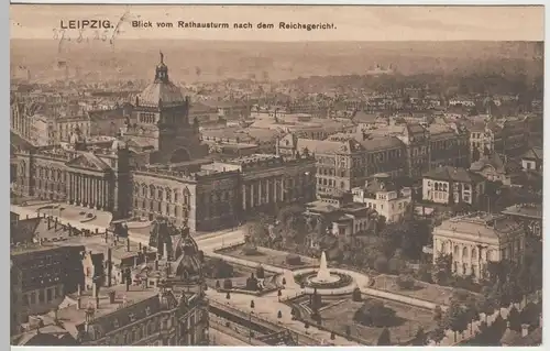 (64168) AK Leipzig, Reichsgericht, Blick vom Neuen Rathaus 1925
