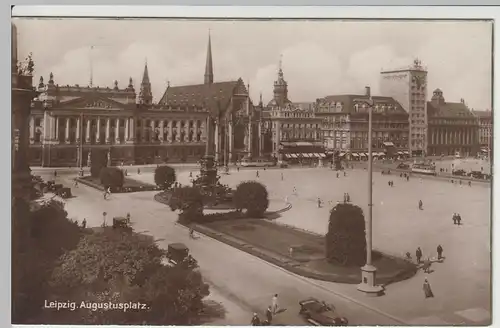 (64154) Foto AK Leipzig, Augustusplatz, Cafe Felsche, Paulinerkirche 1931