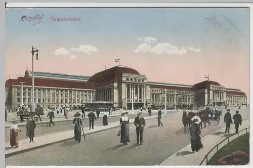 (64129) AK Leipzig, Hauptbahnhof, Feldpost 1915