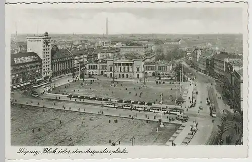 (64101) AK Leipzig, Augustusplatz, Neues Theater, Krochhochhaus 1938