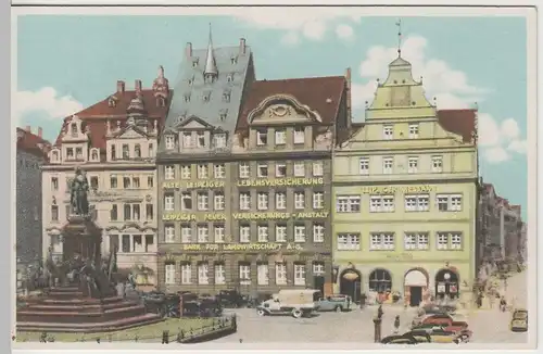 (64076) AK Leipzig, Markt, Siegesdenkmal, Messamt, Motiv vor 1945