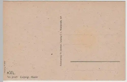 (64076) AK Leipzig, Markt, Siegesdenkmal, Messamt, Motiv vor 1945