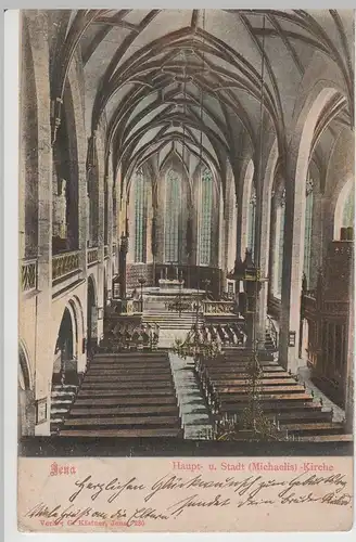 (64054) AK Jena, Stadtkirche St. Michael, Inneres, gelaufen 1908