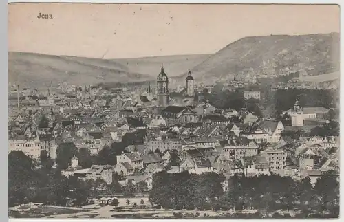 (64052) AK Jena, Panorama mit Stadtkirche St. Michael 1920