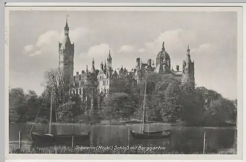 (64002) AK Schwerin, Schloss mit Burggarten, Feldpost 1942
