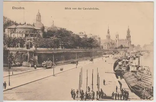 (63998) AK Dresden, Blick von der Carolabrücke, 1926