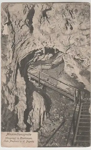 (63714) AK Krottensee, Neuhaus an der Pegnitz, Maximiliansgrotte, vor 1945