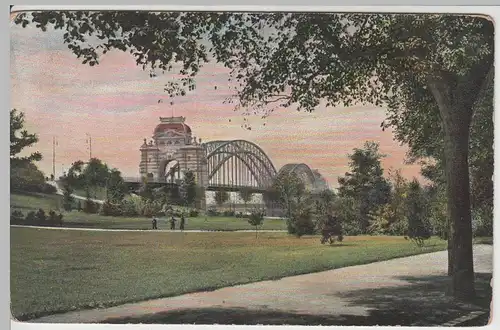 (63682) AK Düsseldorf, Hofgarten, Rheinbrücke, vor 1945