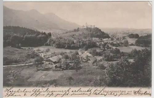 (63669) AK Hohenaschau im Chiemgau mit Schloss und Brückl, bis um 1905