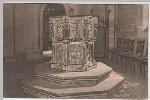 (63654) AK Reutlingen, Marienkirche, Taufbecken, Feldpost 1917