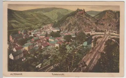 (63634) AK Altenahr, Panorama, Eisenbahntunnel, Burg Are 1925