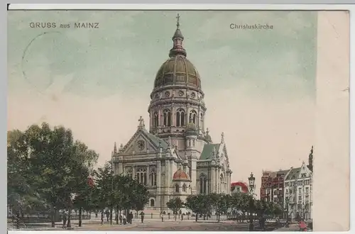 (63478) AK Gruß aus Mainz, Christuskirche 1907