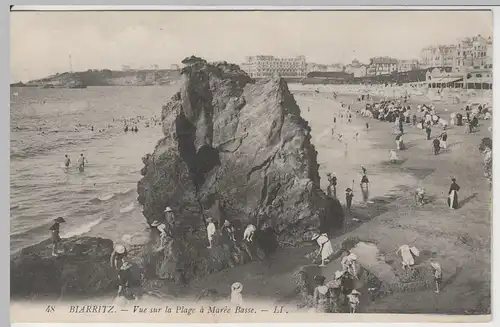 (63246) AK Biarritz, Strand, Plage à Marée Basse 1910
