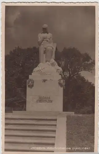 (63227) Foto AK Jelgava, Denkmal, Jelgavas Atbrivotajiem 1931